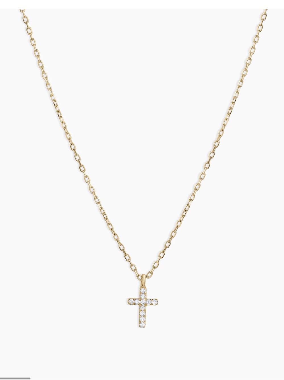Gorjana Diamond Yellow Gold Cross Necklace